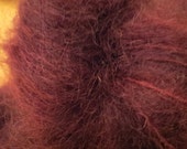Plum, brushed mohair blend yarn