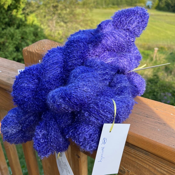 Grape Hyacinth, Boucle Mohair Blend, 2 ply yarn - NEW COLOR!
