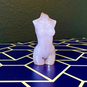 Goddess Resin Sculpture: 2.5&quot; Female Torso with Rose Petals