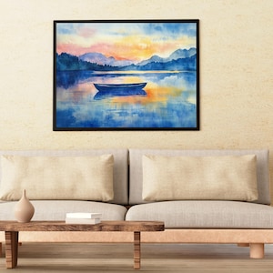 Kerala Backwaters India Travel Print Instant Digital AI Download Landscape Watercolor Art Home Decor Kerala India Backwaters Travel to India