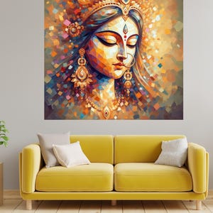 Goddess Durga Digital for Instant download Durga Poster Mahadevi Durga Poster Hindu Navratri Goddess Durga Maa Instant AI Digital Download