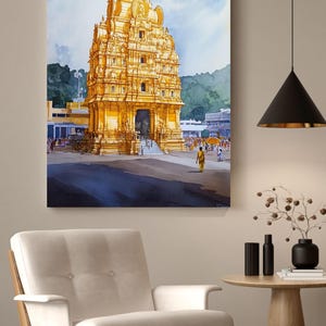 South India Temple painting Hinduism AI Instant download digital Temples of South India travel majestic architecture South Indian temples
