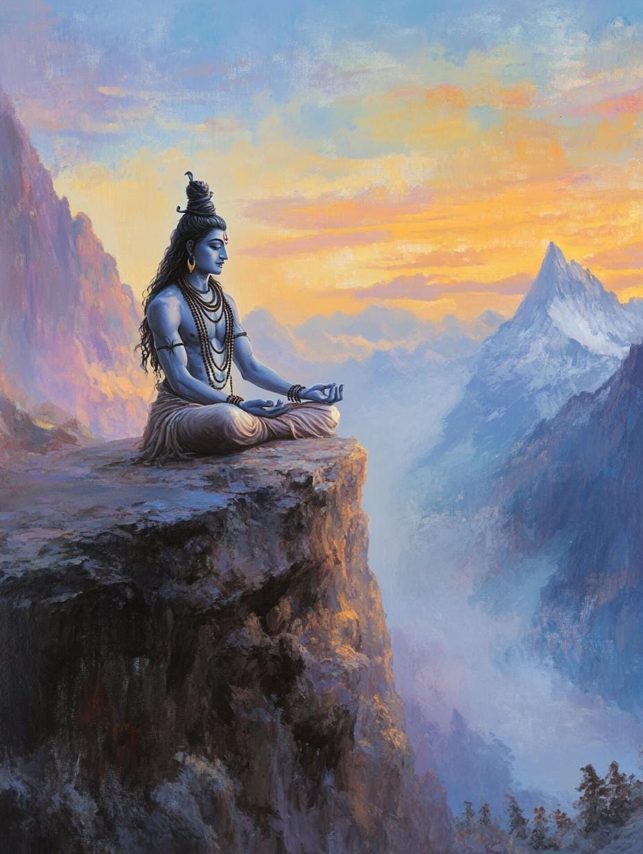 Lord Shiva Meditating In Himalayas Painting Hinduism AI Instant lord-shiva-meditating-in-himalayas-painting-hinduism-ai-instant