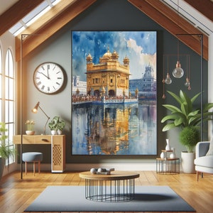 Golden Temple Amritsar India Sikhism Spirituality Water colour painting India temple digital Print digital Shri Harmandir Sahib wallart
