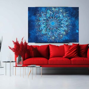 Indigo Abstract Print for Wall Decor Poster Peacock Feather Indigo Print Gift Idea AI Digital Download Print for Home workplace wall design