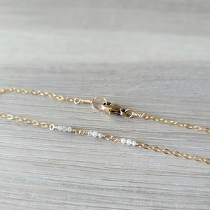 Petite Diamond Gold Filled Cable Chain Bracelet Dainty Layering image 1