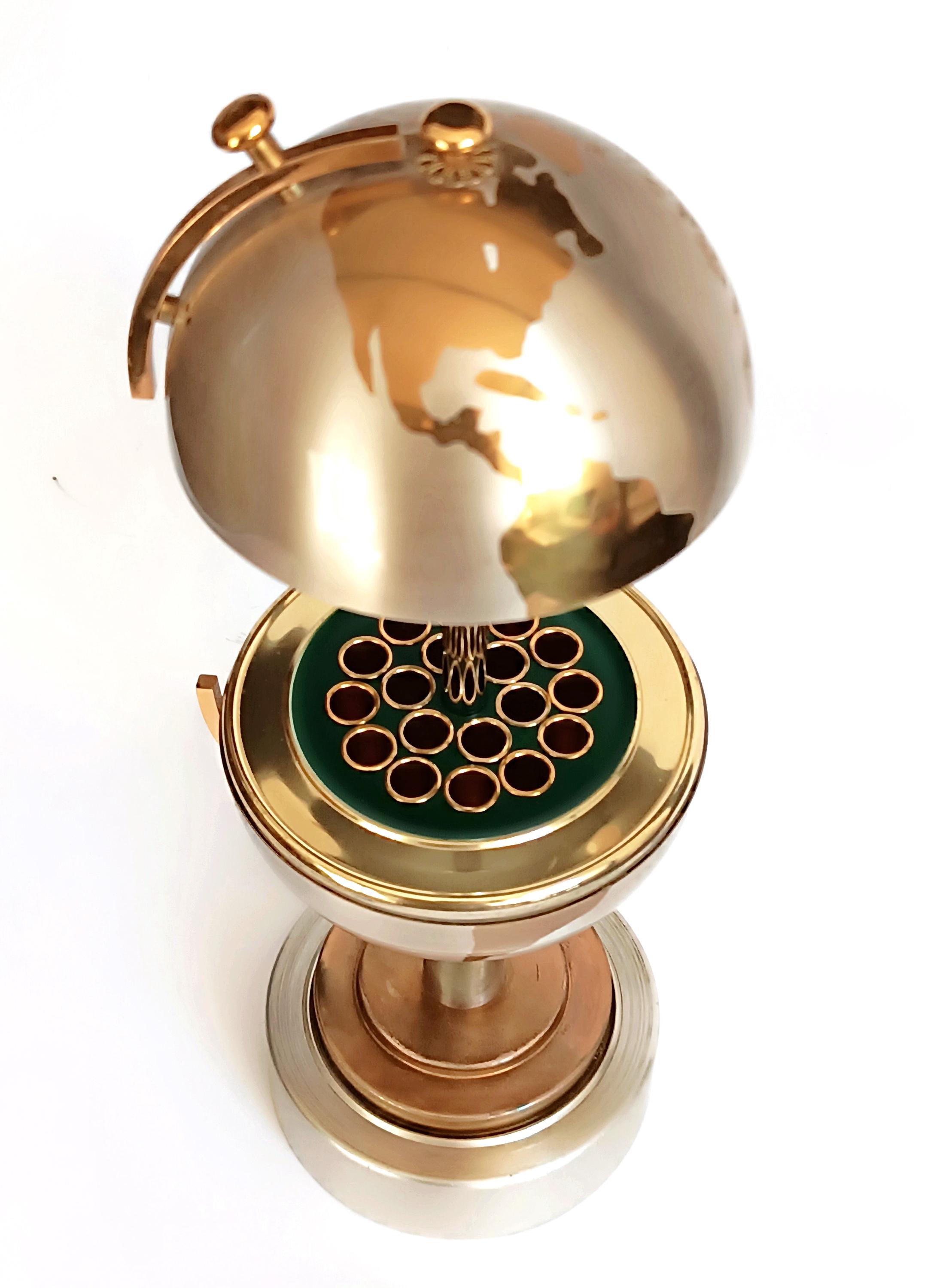 Vintage Musical Globe Shaped Cigarette Dispenser Collectible