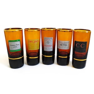 Set of 5 collectible liquor glasses Spanish sherry glasses 50ml Alcohol serving set Spirit shot glasses Christmas gift Bar decoration