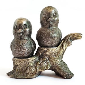 Juego de salero y pimentero Juego de servir condimentos con forma de pato y pájaro Salero antiguo coleccionable Regalo de inauguración de la casa Vajilla