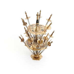 Toledo cocktail swords with stand Collectible Spanish souvenir Appetizer skewers set Martini olive picks Party decoration Housewarming gift