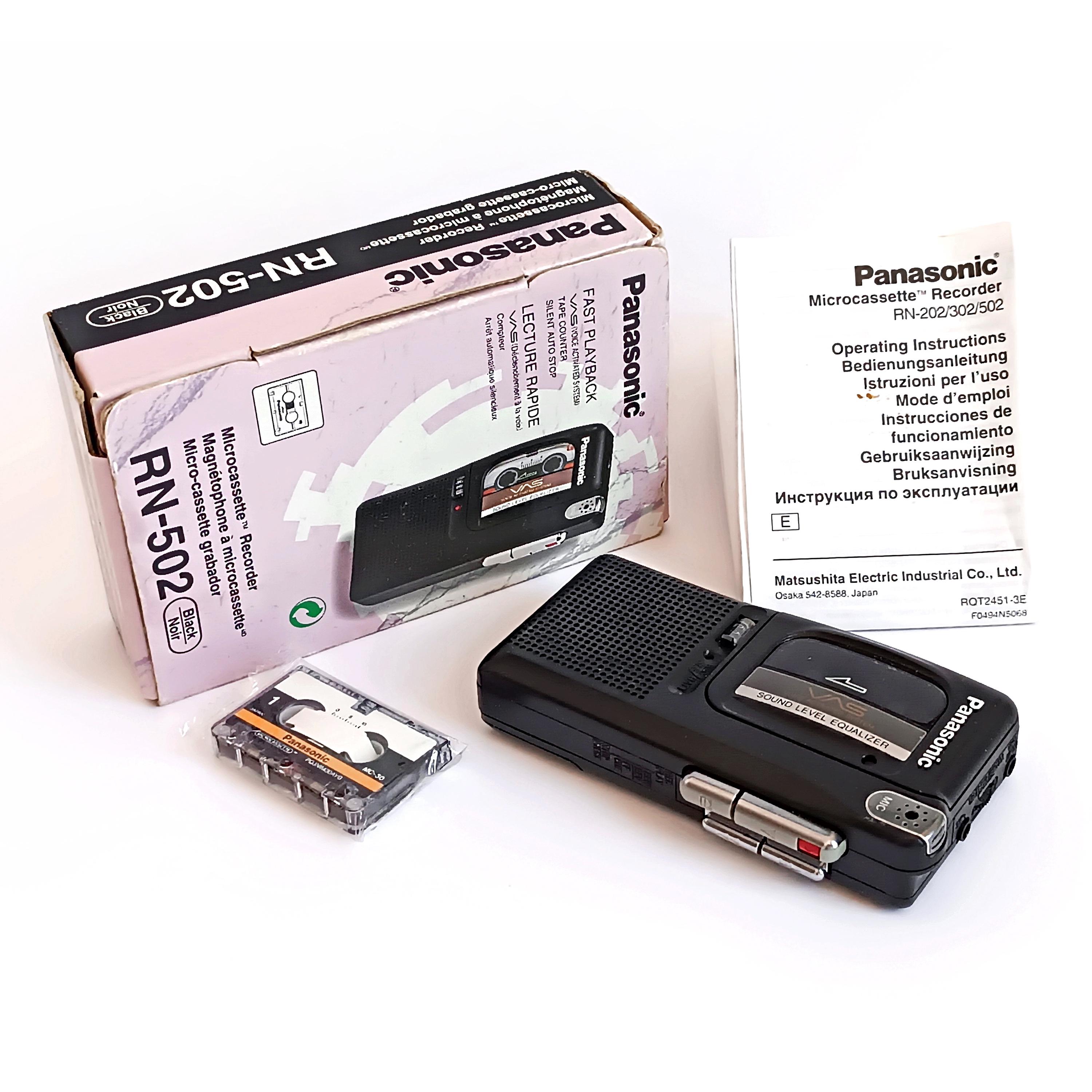 Panasonic マイクロカセットレコーダー RN-502K ブラック Panasonic RN-502 Microcassette Micro Tape Recorder Voice