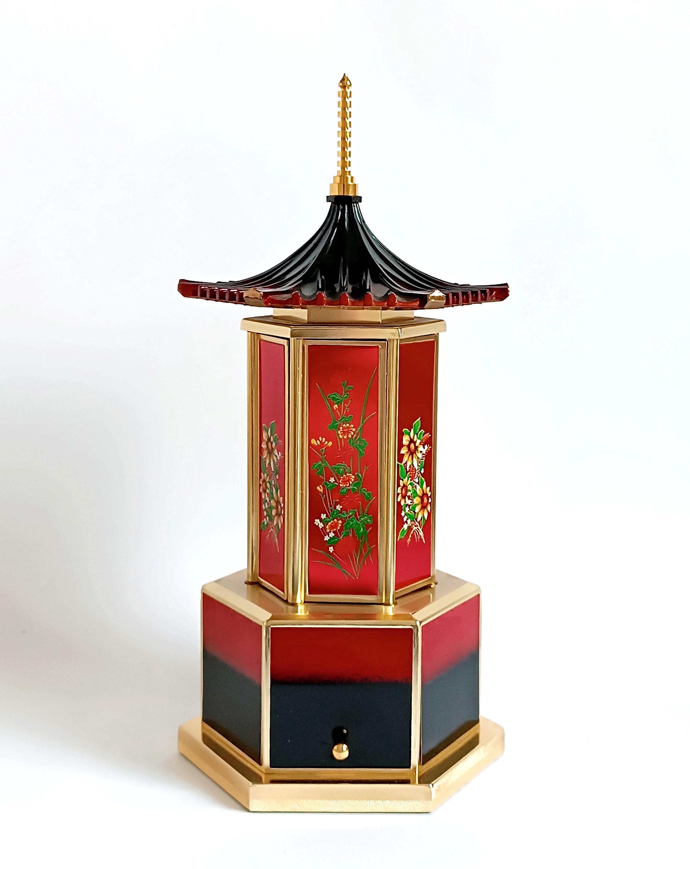 lipstick and cigarette holder Painted Blue Vintage Carousel Music Box Vintage Reuge Carousel Music Box