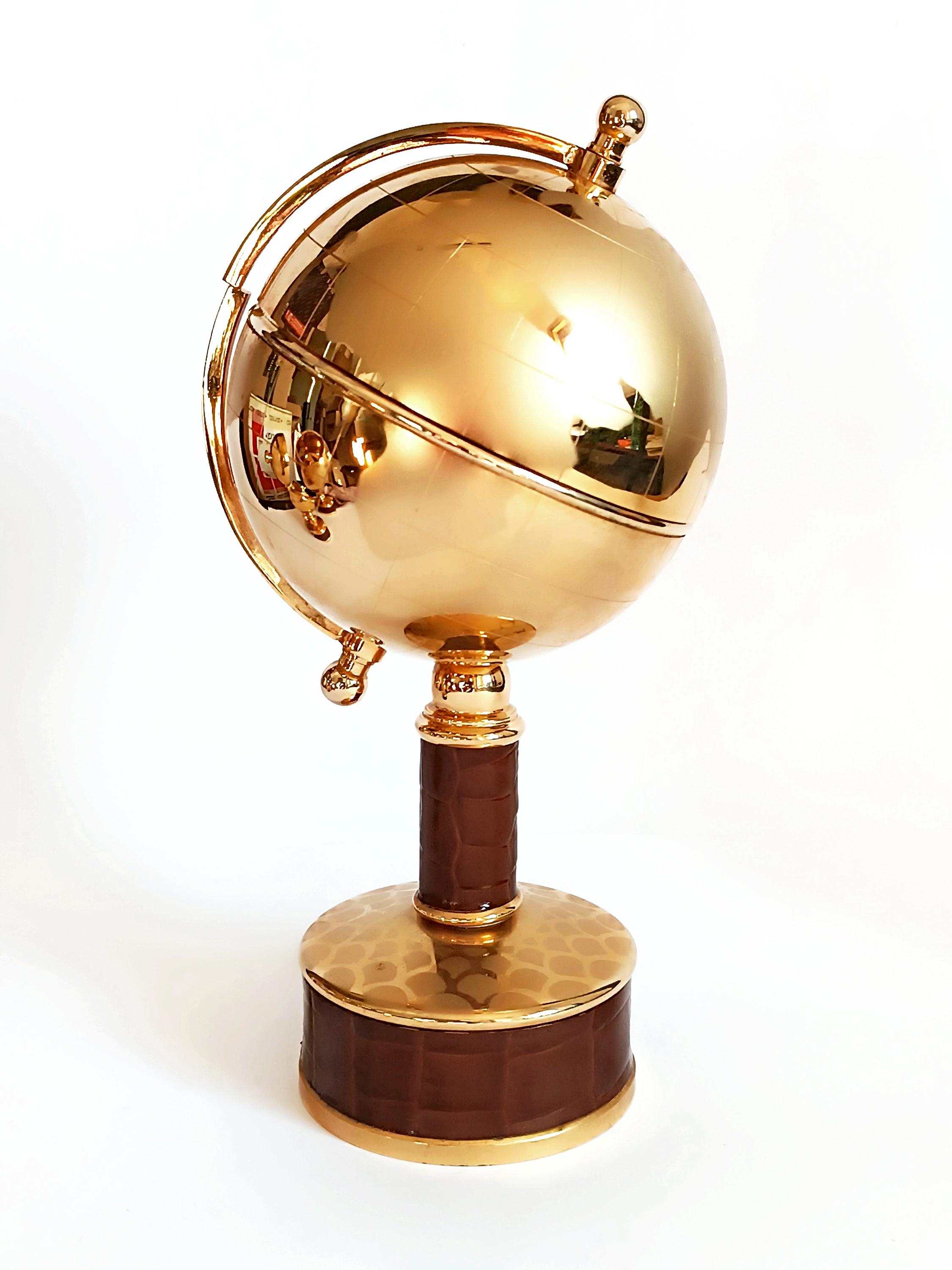小物 blank smoking leather globe Collectible Smoking Set Globe Shaped Musical Cigarette Dispenser