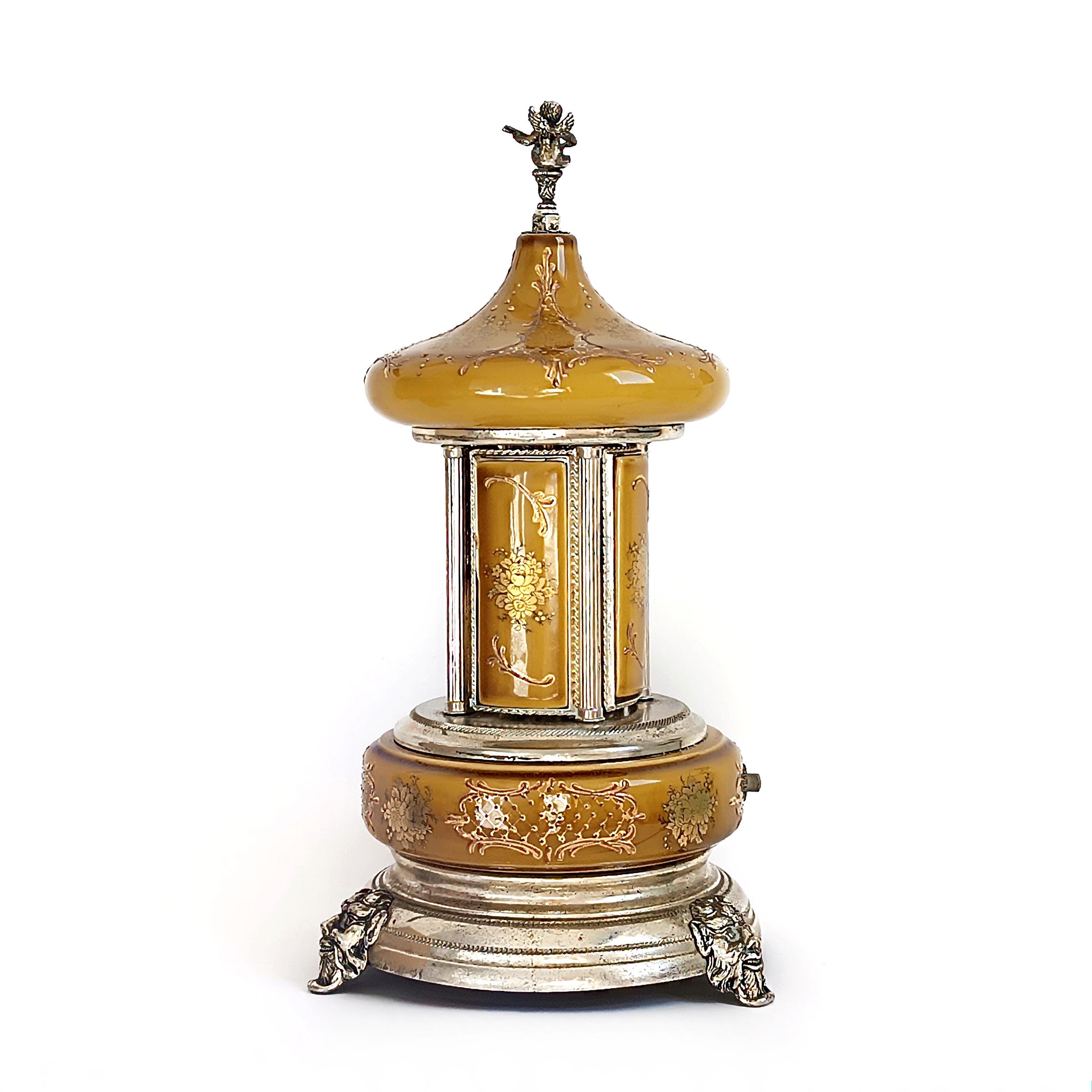 Antique Music Carousel Cigarette Dispenser Lipstick Holder Collectible  Cigarette Storage Cigar Room Decor Housewarming Gift Floral Carousel