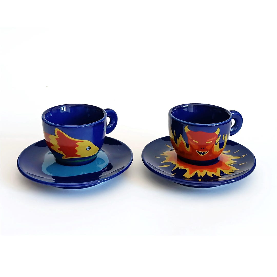 Collectible Illy Luca Trazzi Espresso Coffee Cup & Saucer Coffee