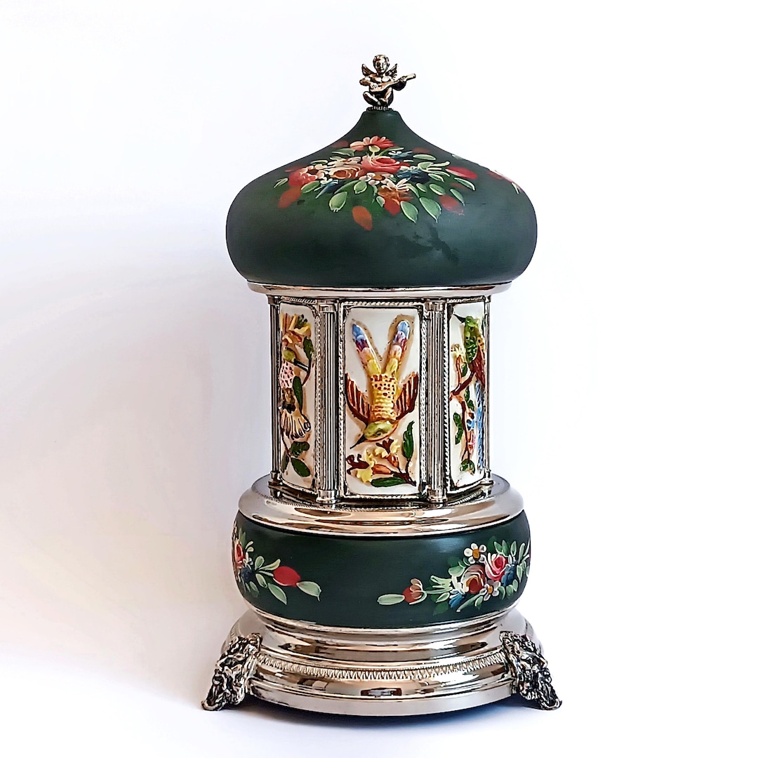 シュタイフ　ビンテージ　CIRCUS　サーカス　皿回し カンガルー　箱付き Rare Reuge Porcelain Musical Carousel Cigarette Dispenser | eBay