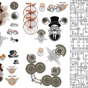 STEAMPUNK TRANSFER - Belles & Whistles , Dixie Belle Transfers , Rub Ons
