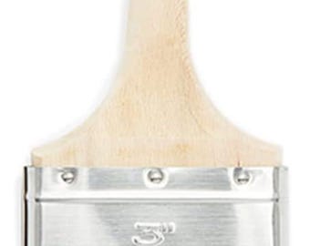 Peut inclure: Un pinceau de peinture de 7,6 cm de large avec un manche en bois et une virole en métal argenté. Le manche porte l'inscription "Zibra" et "Patent Pending". La virole porte l'inscription "3" et "76,2 mm".