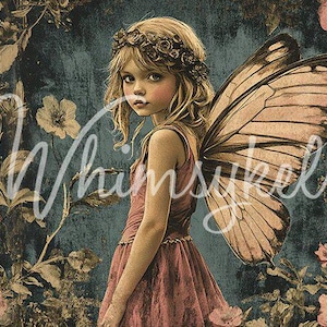 FÉE DES FLEURS - WhimsyKel Designs - papier de découpage - 69 x 61 cm