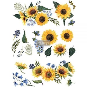 CHAMPS DE TOURNESOL - Transferts de meubles, ReDesign with Prima, Prima Transfer, Transfert de décoration, Transferts frottants