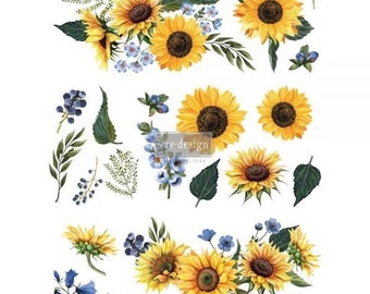 SUNFLOWER FIELDS - Furniture Transfers, ReDesign with Prima,  Prima Transfer, Decor Transfer, Rub on Transfers