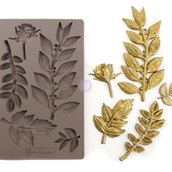 LEAFY BLOSSOMS -  Redesign Mould - Furniture Decor Mould - Applique Mould