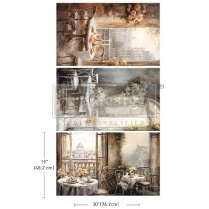 WHAT A VIEW - Confezione di carta velina decorativa per decoupage - 3 fogli, 19,5″X30″ ciascuno