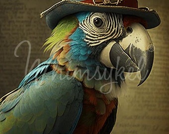 POLLY MCSQUAWK - Decoupage Tissue Paper - WhimsyKel Designs - 18lb Tissue Paper