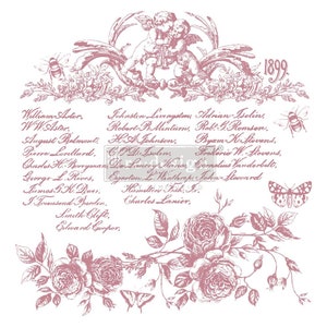 Écriture florale - Tampon transparent Redesign Decor - 12 x 12 po - 3 pièces - Tampon pour meubles et travaux manuels