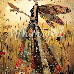PATCHWORK ANGEL - Disegni Whimsykel - Carta velina per decoupage - 21" x 29"