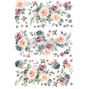 WATERCOLOUR BLOOM - Furniture Transfers, ReDesign with Prima, Prima Transfer, Decor Transfer, Rub On Transfer