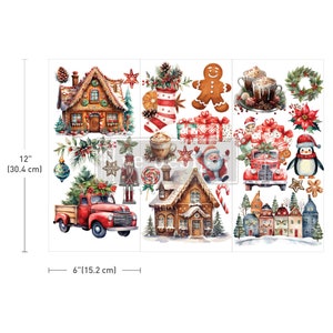 MERVEILLES AU PAYS DES MERVEILLES D'HIVER - Petits transferts - 3 feuilles, 6″X12″