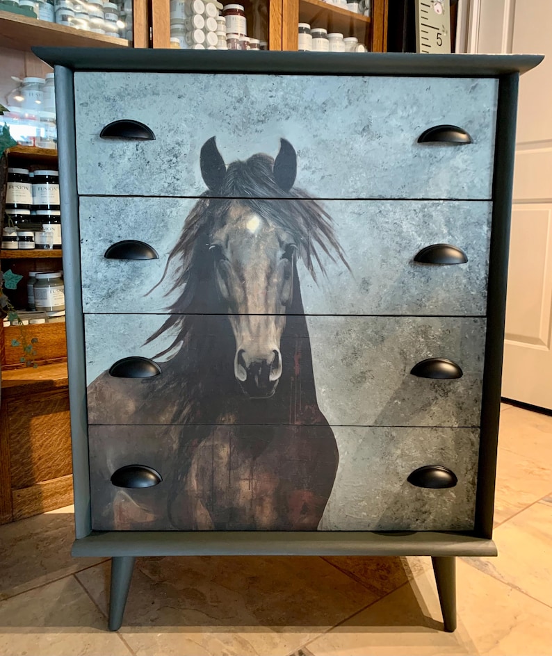 HERZ PFERD Decoupage Seidenpapier - Dekorpapier - Whimsykel Designs - Erhältlich in 2 Größen. Bild 6