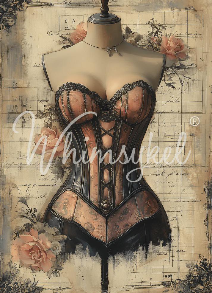 LACED IN TIME - WhimsyKel Designs - 21" by 29" Decorative Tissue Paper -  18lb Decoupage paper