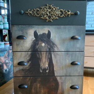 HERZ PFERD Decoupage Seidenpapier - Dekorpapier - Whimsykel Designs - Erhältlich in 2 Größen. Bild 7