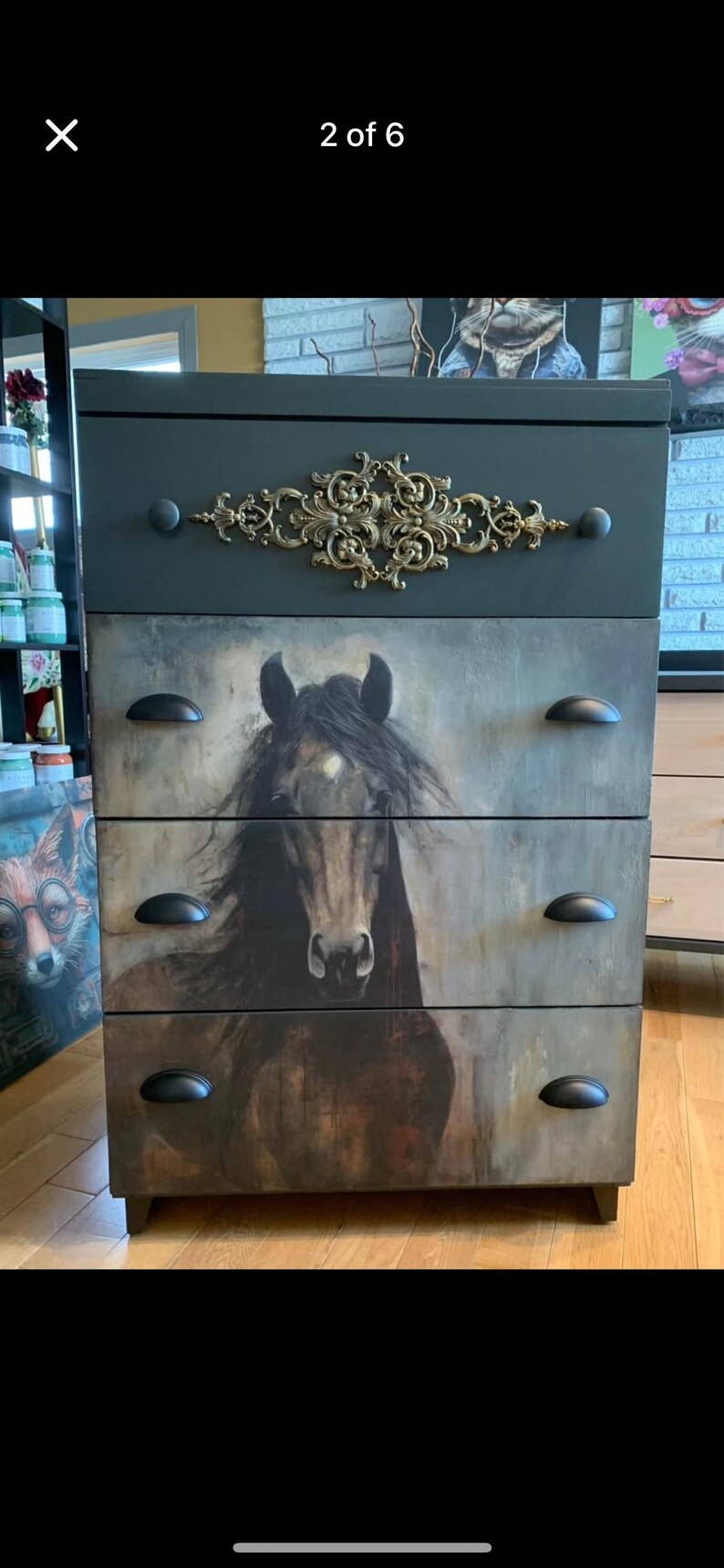 HERZ PFERD Decoupage Seidenpapier - Dekorpapier - Whimsykel Designs - Erhältlich in 2 Größen. Bild 7