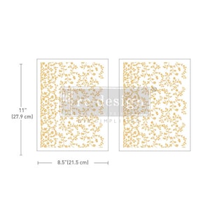 Può includere: Due stencil da 21,5 x 27,9 cm con un delicato motivo floreale. Gli stencil sono realizzati in materiale trasparente e sono progettati per essere utilizzati con la vernice o altri mezzi.