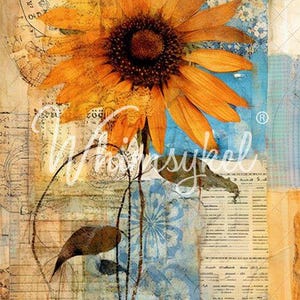 COLLAGE TOURNESOL - WHIMSYKEL Papier de soie pour découpage - 21" par 29"