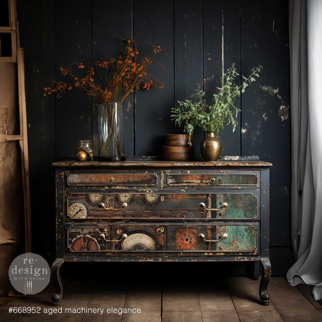 AGED MACHINERY ELEGANCE - A1 Decoupage Fiber Paper - Redesign Decoupage ...