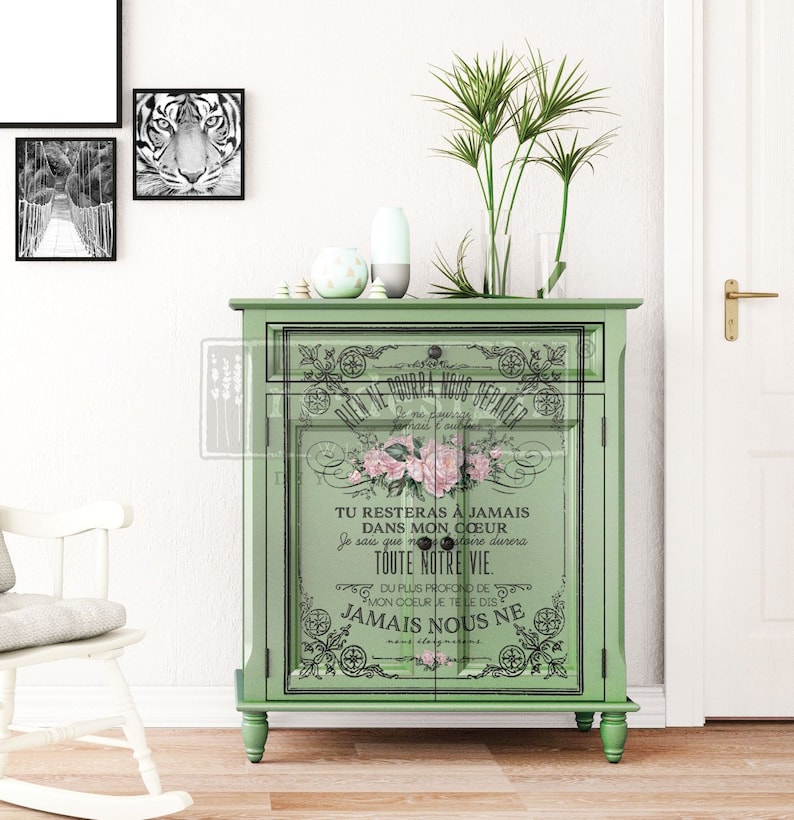 Rub on Transfer 24 by 35 Furniture Transfers ReDesign with Prima Decor Transfer MY HEART Prima Transfer