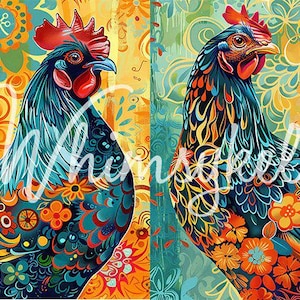 WHIMSICAL HAHN - WhimsyKel Designs - Decoupage Papier - 73cm x 54cm