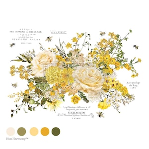 SUNLIT SERENADE - Decor Transfers® - – dimension totale de la feuille 61 x 35 cm, coupée en 4 feuilles