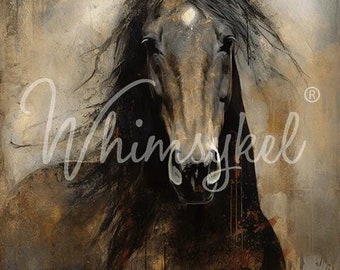 HEART HORSE Decoupage Tissue Paper - Decorative Paper - Whimsykel Designs - Available in 2 sizes.