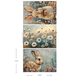 GARDEN BUNNY TALES - Paquet de fibres pour découpage A3 - 3 feuilles de 11,7 x 16,5 pouces chacune