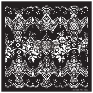 DISTRESSED WALLPAPER - Redesign Stencil - Sheet size 18&quot; by 21&quot; .. Design Size 16.5&quot; x 16.5&quot;