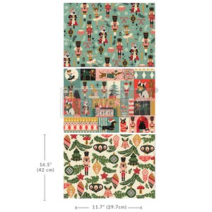 FELICIDADE NUTCRACKER - Pacote de fibra de decoupage A3 - 3 folhas, 11,7 ″ X 16,5 ″ cada