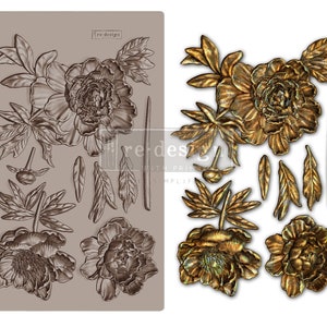 WILDERNESS ROSE - Redesign Mould - Furniture Decor Mould - Applique Mould