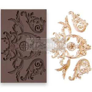 MAJESTIC FLOURISH - Redesign Decor Mould - 1 pc, 5&quot;x 8&quot; x 8mm