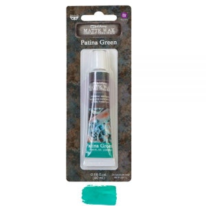 May include: A tube of Patina Green matte wax, 0.68 fl. oz. (20 ml), displayed on a product card. The tube is in a clear plastic package with a dark green and brown background. The product name and brand are visible.