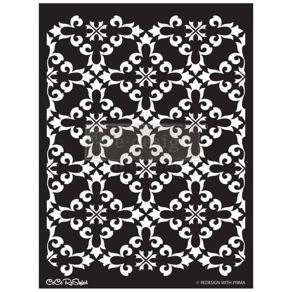 GOTHIC TRELLIS - Redesign Decor Stencil - CeCe ReStyled - Sheet Size 18" x 25.5" , Design Size 15.9" x 21.3"